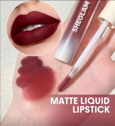 SHEGLAM Matte Liquid Lipstick – Cosmopolitan, Deep Burgundy Red Matte Lip Color