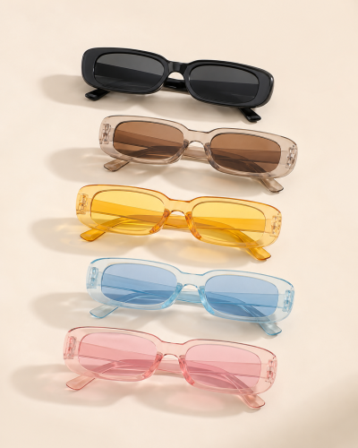SHEIN Women Slim Rectangle Transparent Sunglasses