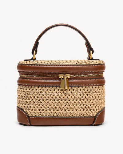 SHEIN Women Khaki Woven Mini Vanity Bag