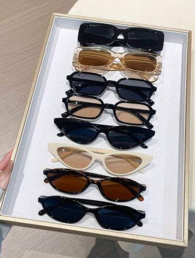Women’s Sunglasses Collection – Mixed Retro Cat Eye & Rectangle Frames – Trendy Fashion Eyewear Set