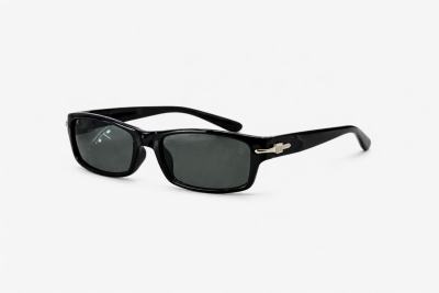 Men’s Rectangular Sunglasses – Black Frame & Grey Lenses