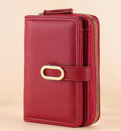 Red Compact Zip Wallet