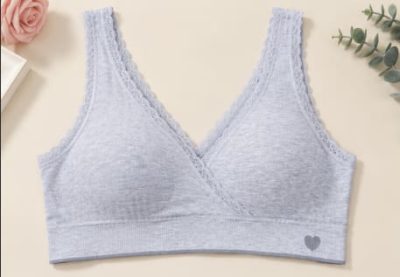 Blue Cross Wrap Nursing Bra for Women – Wireless Maternity Bra – Soft Support – Shein Style Breastfeeding Lingerie