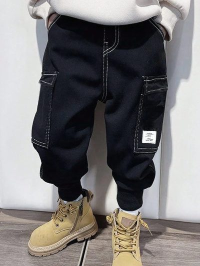 Boys Black Cargo Jogger Pants – SHEIN Fast Delivery in 5 Days