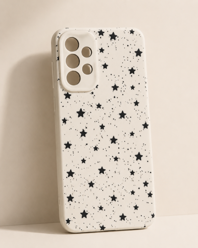 Galaxy A13 4G White Star Print Soft Phone Case