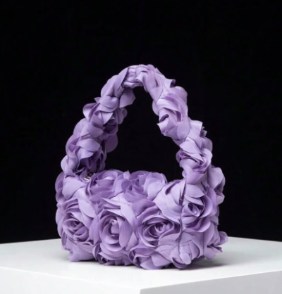 SHEIN Women’s Purple 3D Floral Mini Handbag