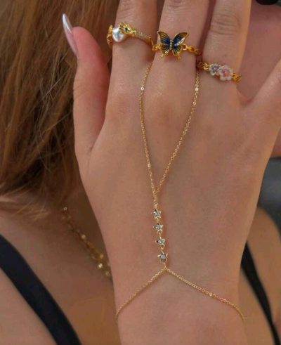 SHEIN Butterfly Hand Chain Ring Set – Fast Delivery in 5 Days