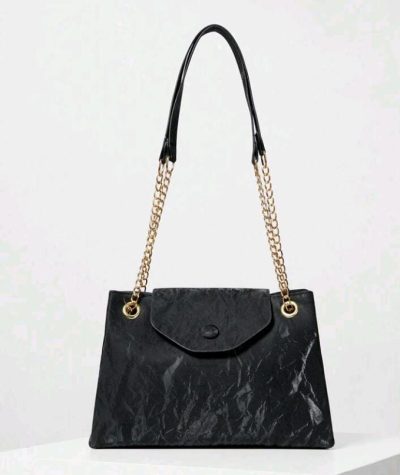 Black Marble Chain Shoulder Bag
