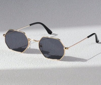 Geometric Metal Frame Sunglasses