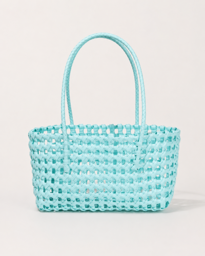 SHEIN Women Cadet Blue Woven Tote Bag