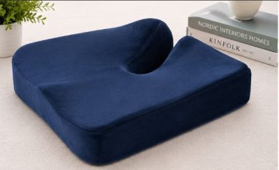 Fistula Memory Foam Cushion with Cotton Cover – Navy Blue Pressure-Relief Seat Cushion 40 x 45 cm