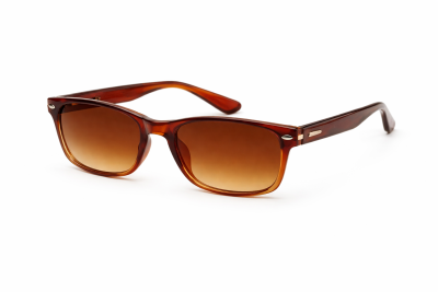 Men’s Classic Rectangular Sunglasses – Transparent Brown Frame & Brown Lenses