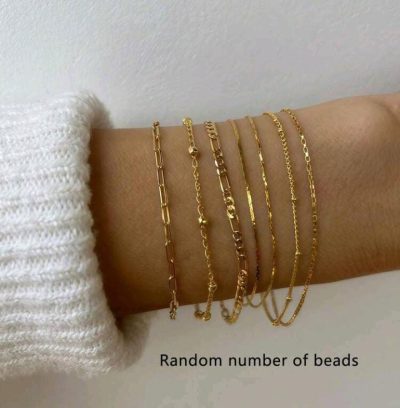 SHEIN Gold Layered Chain Bracelet Set