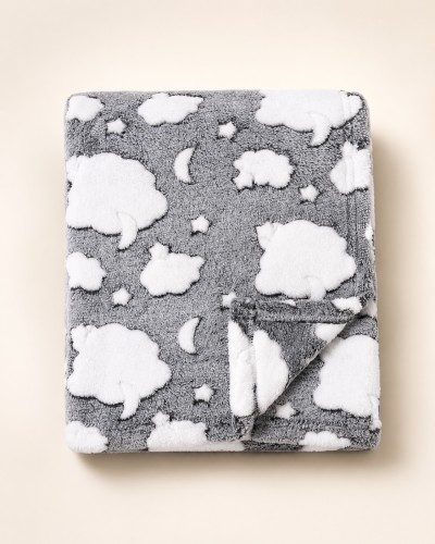 momscare 1 Pc Baby Swaddle Blanket Cloud Print Grey