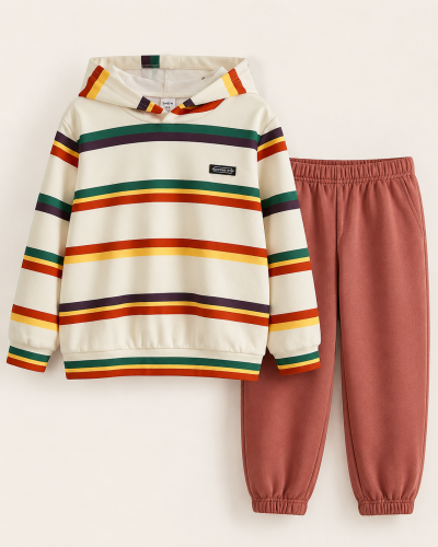 Boys Striped Hoodie & Jogger Pants Set – 6 Years, SHEIN Fast Delivery in 5 Days
